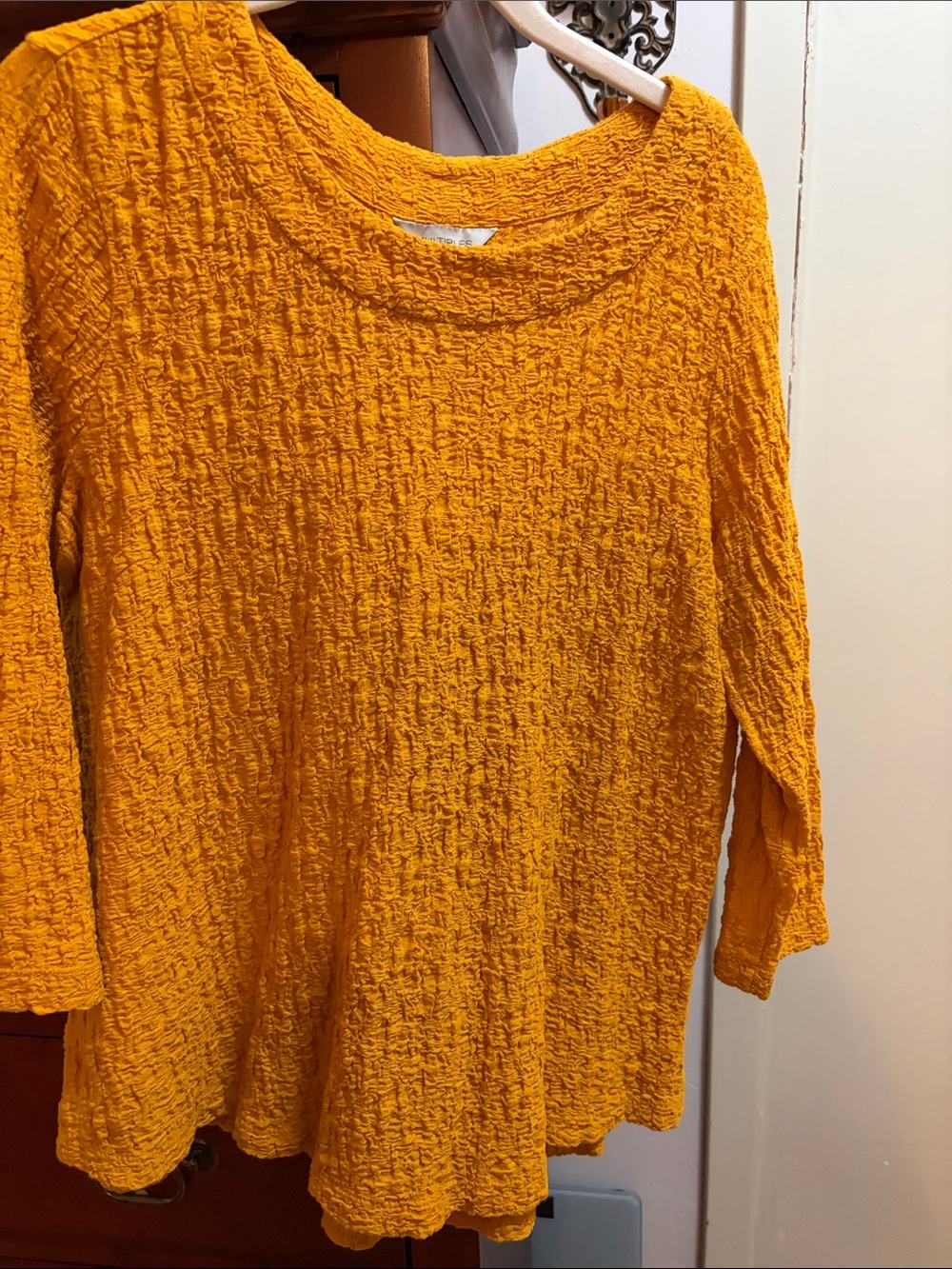 Multiples Textured Crinkle Tunic - Mustard